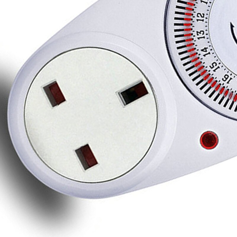 24 Hours UK Plug in Mechanical Grounded Programmable Timer Switch Smart Countdown Switch Socket Indoor Auto Power Off