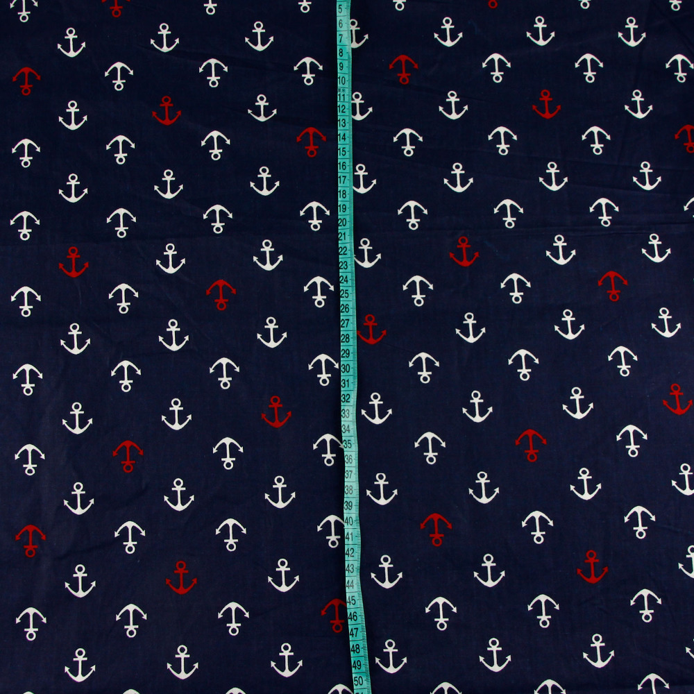Ropa de cama de 160cm x 50cm con estampado marinero y azul marino, tela de algodón estampada, manualidades DIY, Sábana hecha a mano, tela para colcha