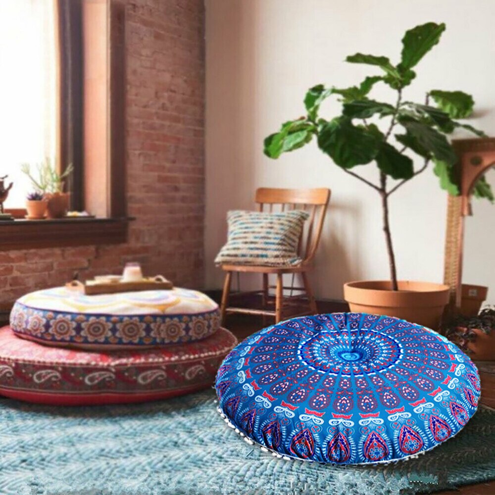 Golvkuddar rund bohemisk meditation sittdyna för barn barn rund retro sittdyna