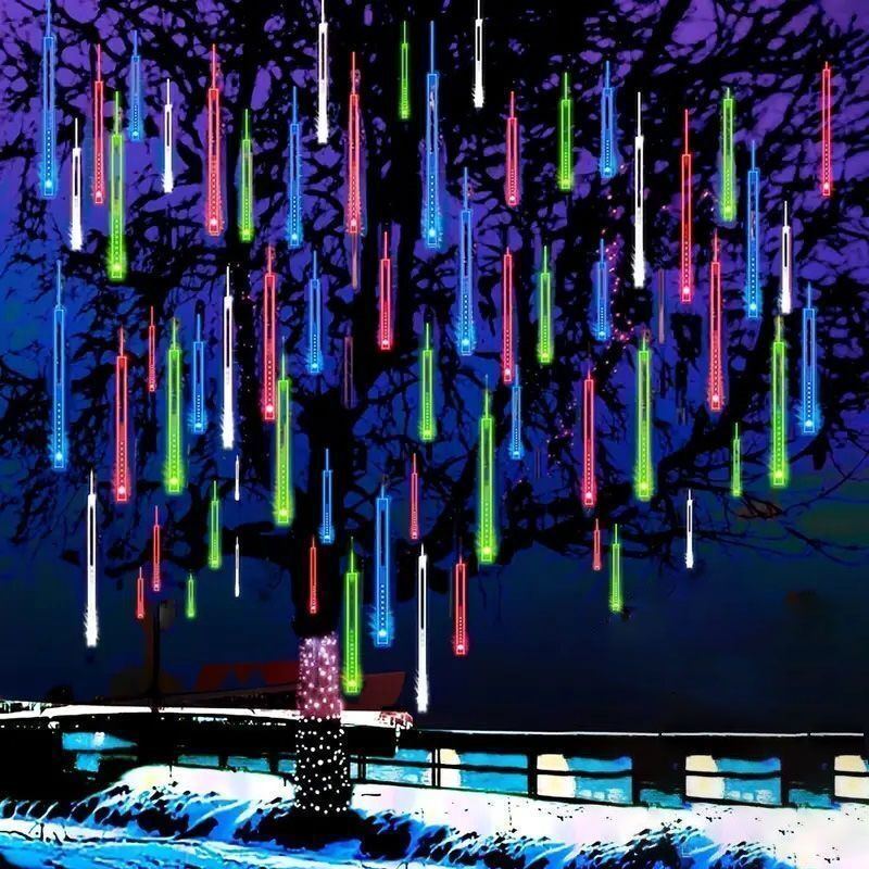 Solar LED Meteor Shower Light String Light Waterproof Fairy Garden Decor Outdoor Led Street Garland Christmas Decoration