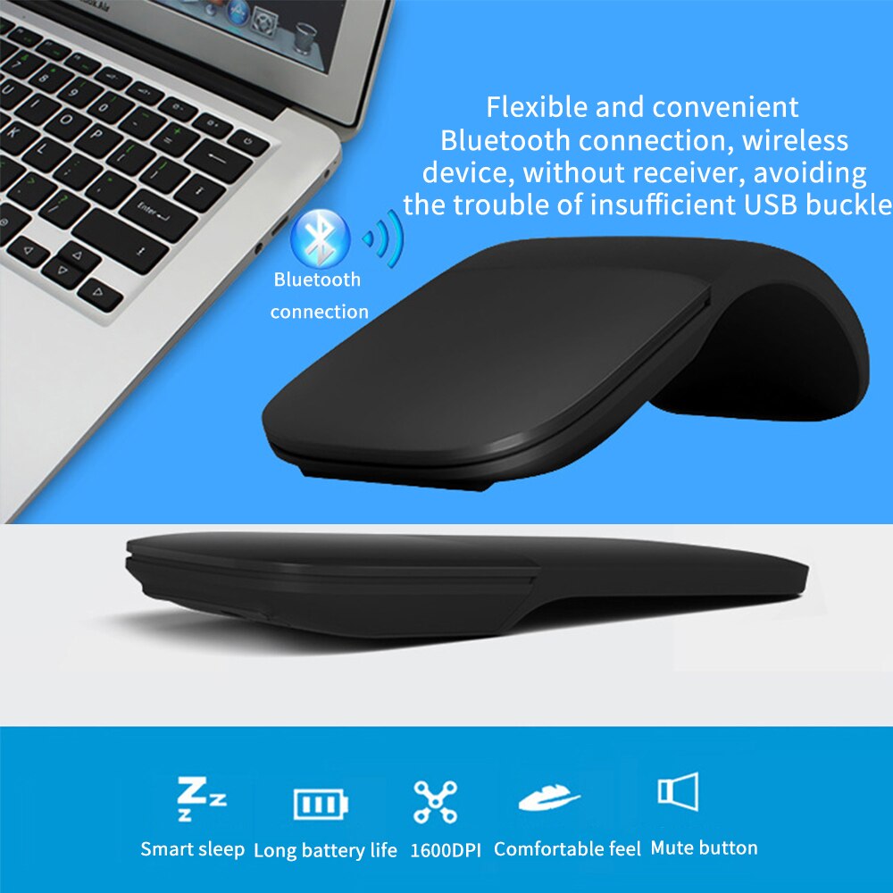 Vouwen Wirelessmouse Draagbare Bluetooth Computer Mouse Arc Touch Mouse Ultra-Dunne Optische Gaming Opvouwbare Muis Laptop Usb Muis