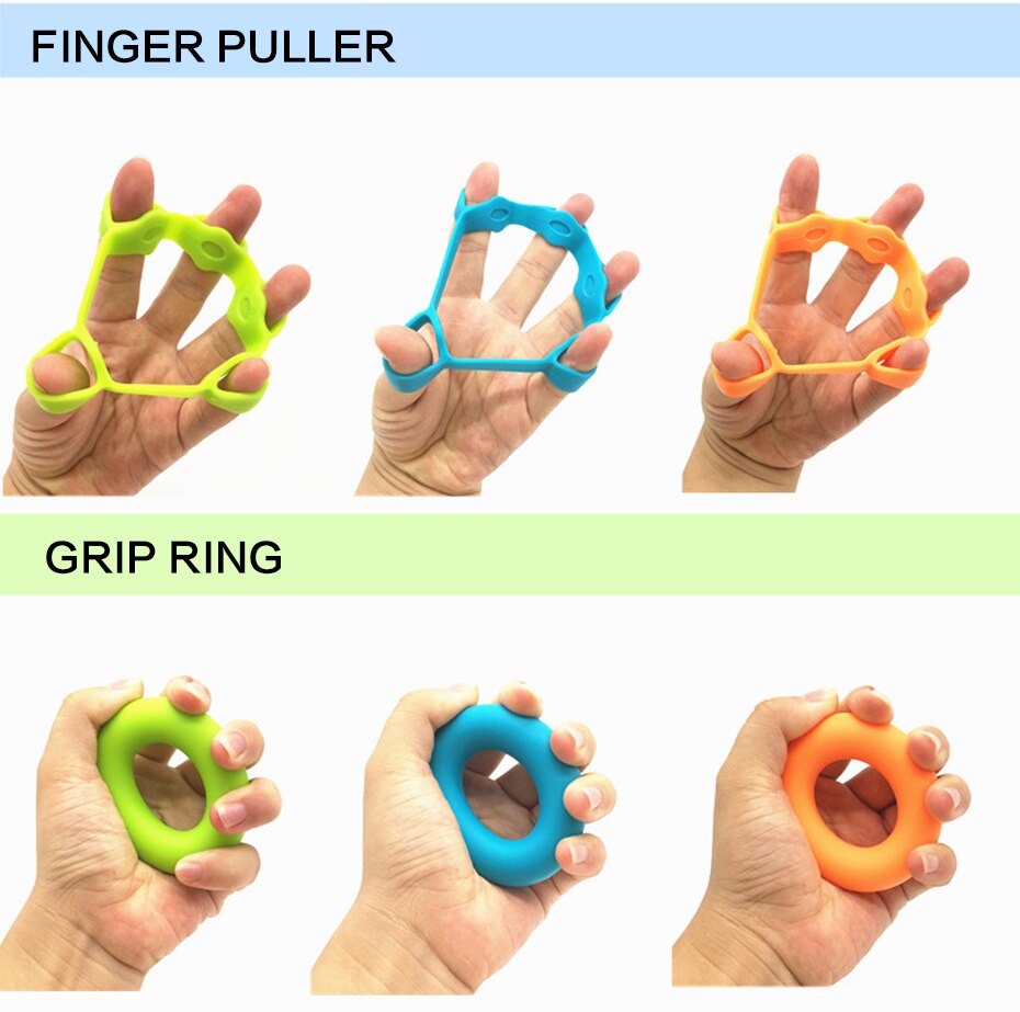 2 stk / sæt håndgribegreb silikone ring håndmodstandsbånd finger båre-øvelse underarm håndledstræning karpal ekspander