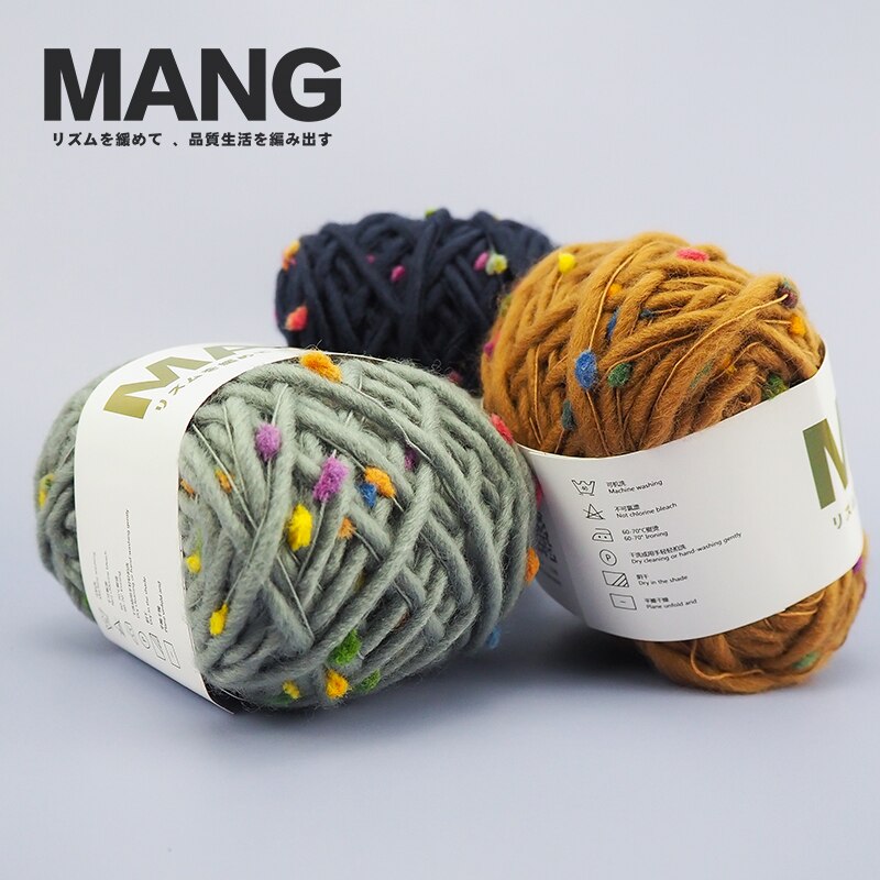 MANG – fil crocheté à la main, en coton épais, coloré, arc-en-ciel, pour bébé, écharpe, pull, gant, sac, chapeau, 50g, 1 pièce