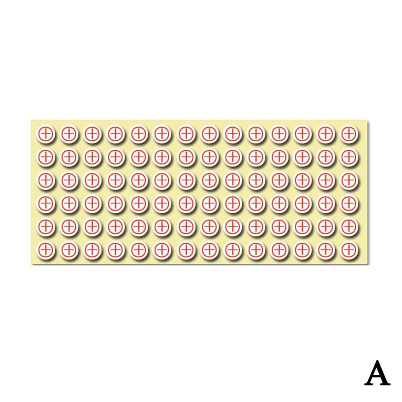 1sheet 8mm Plus Minus Label Stickers Aticker Red Black Positive &amp; Negative Self-adhesive Stickers Coated Paper Adhesive Labels: Red