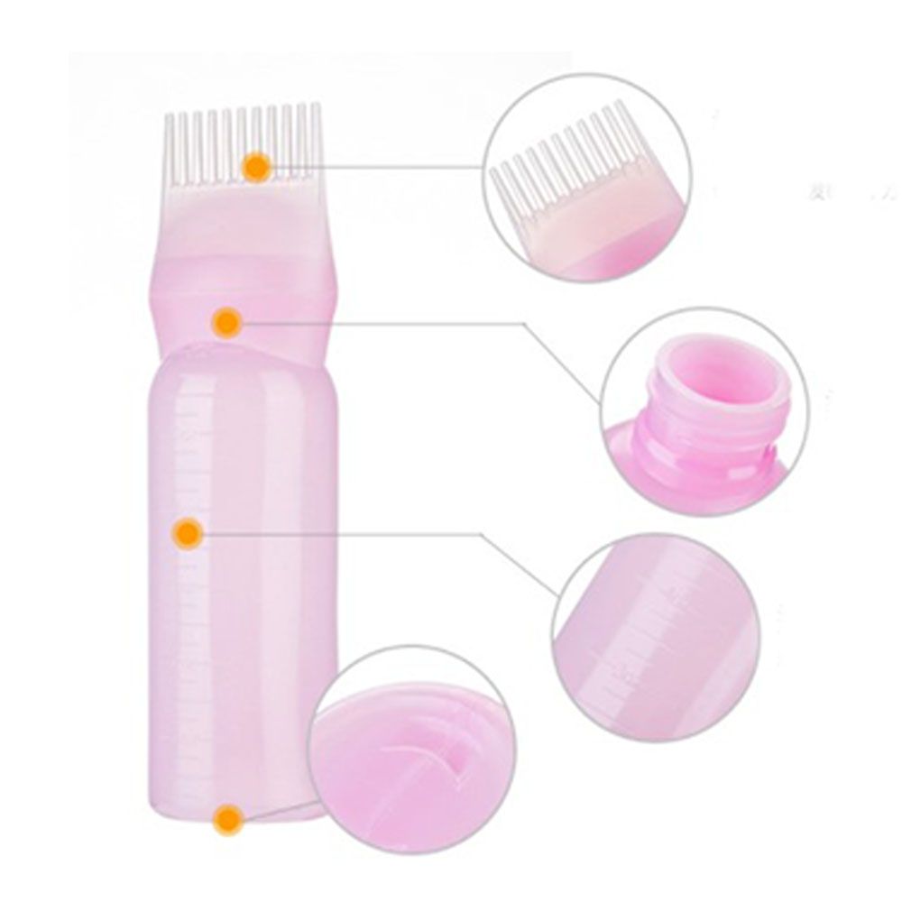 hair salon hair care pot Plastic coloring hair shampoo bottle Hair dye bottle Refillable Bottle comb tooth bottle