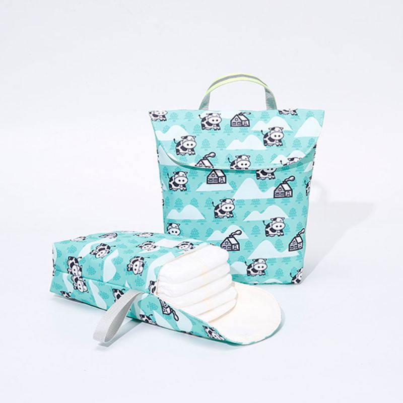 Dessin animé impression humide sac sec bébé couche-culotte sac organisateur réutilisable poche pour bébé sac à couches