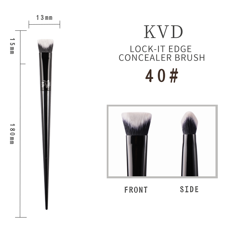 Kat Von D-brocha de maquillaje para base, colorete, resaltador, corrector en polvo, brocha para esculpir sombra de ojos, brochas de maquillaje de KVD: Castaño