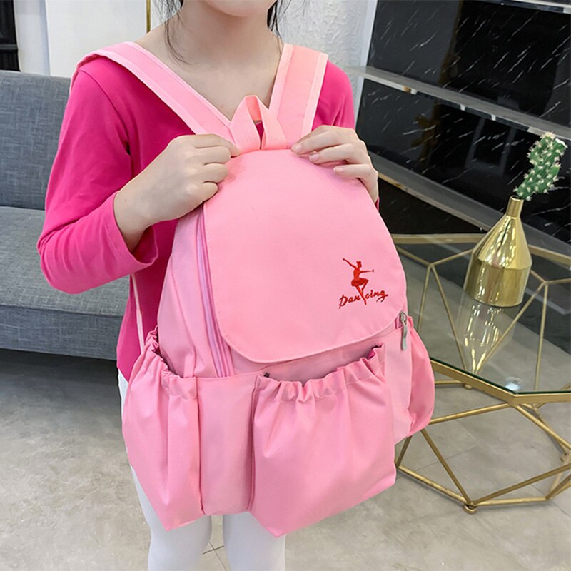 Ballet Dance Bag for Student Children Girls Cute Gymnastic Dancing Props Kids Latin Jazz Dance Costumes Backpack Girl School Bag: Pink