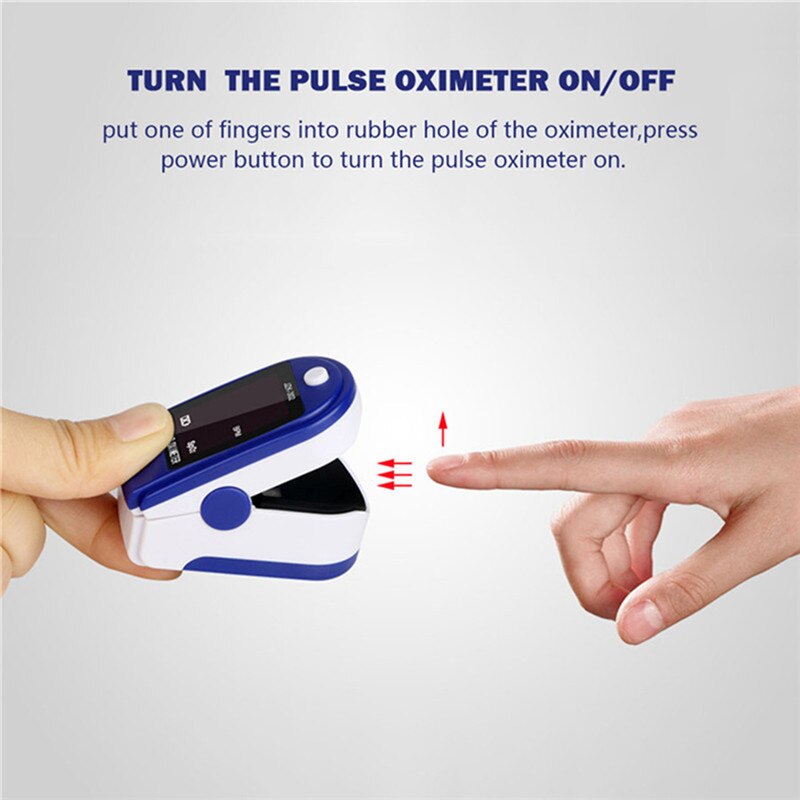 Pulse Oximeter Fingertip Blood Oxygen SpO2 Monitor Fitness Tracker Health Care Sports Exercise Monitoring Digital LED Display