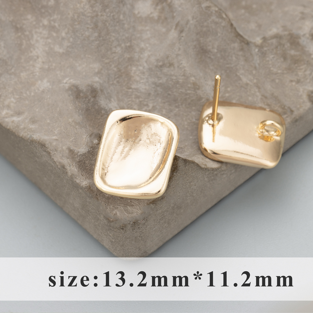 GUFEATHER MD59, accesorios de joyería, sin níquel, chapado en rodio de oro de 18 k, cobre, hecho a mano, fabricación de joyas, pendientes diy, 6 unids/lote: Oro