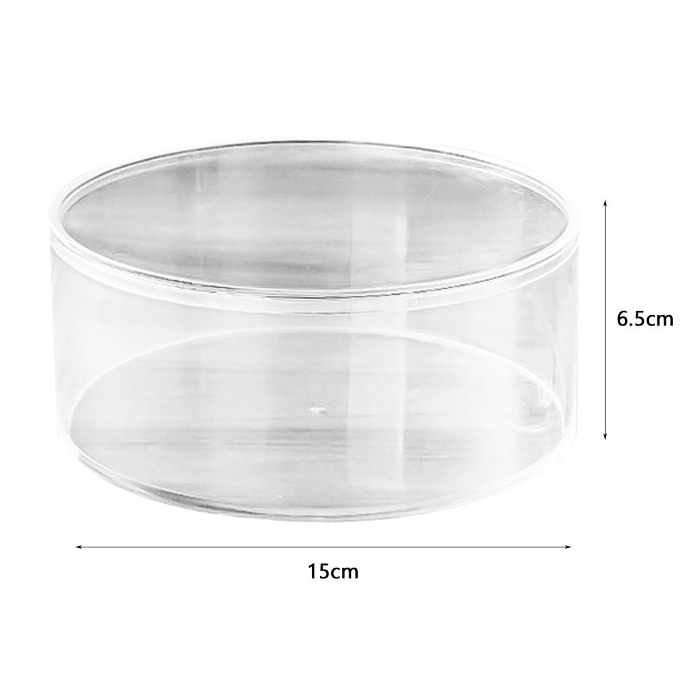 Neue Aufbewahrungsbox in mehreren Größen, rund, transparent, Kunststoffbox, staubdicht, mit Deckel, Sammelbehälter, Puppe: Braun