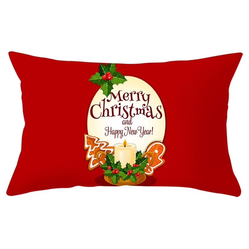 Juledekoration pudebetræk polyester glædelig jul kaster lændehynde pudebetræk juletræ pudebetræk 30*50cm/44*44cm: 2