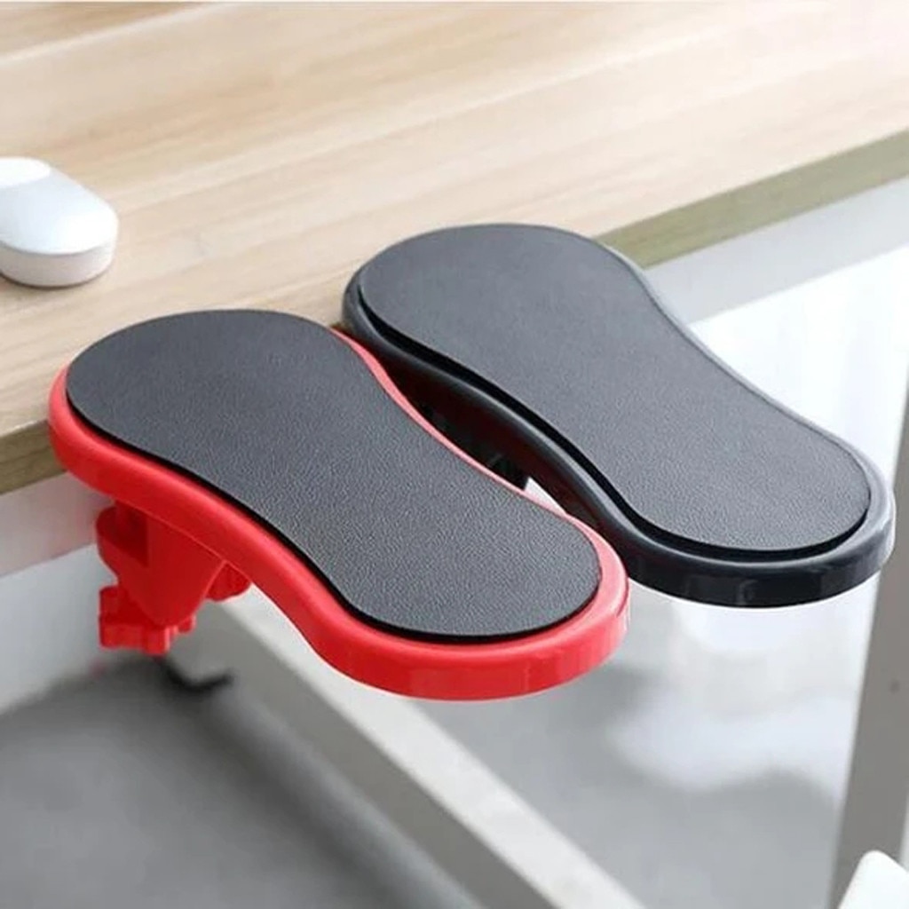 Office Desk Attachable Wrist Rest Rotated Computer Arm Support Mouse Pad Red Black Rotating computer arm bracket #30