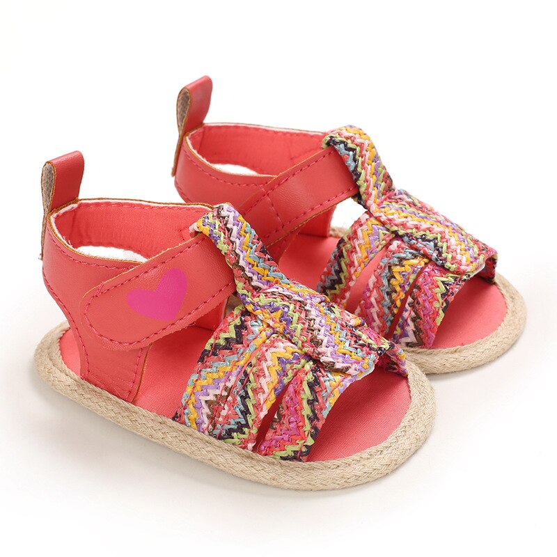 Sommer Aushöhlen Baby Mädchen Sandalen Schuhe Kleinkinder Freizeit Stil Weiche Sohle Stricken Prinzessin Schuhe Non-slip Prewalker: Rot / 9-12 Month