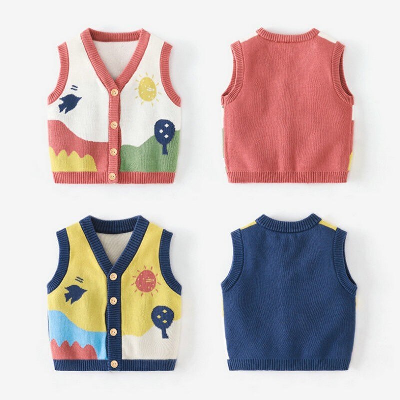 Geboren Baby Kniteed Vest Baby Vest Kids Jassen Voor Meisjes Jongens Kinderen Kleding Jas Mouwloos Vest Peuter Winter