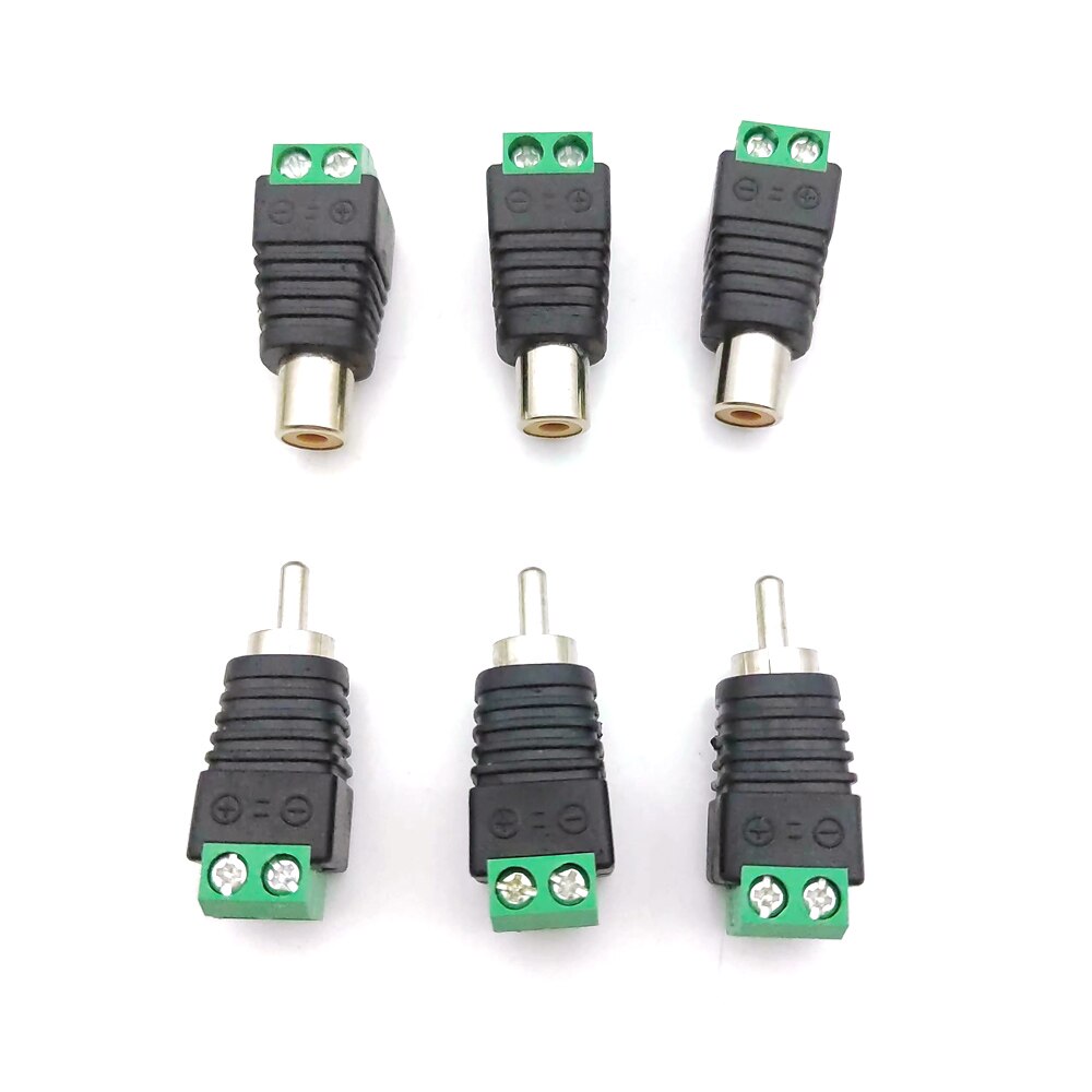 Adaptateur de bornier RCA mâle et RCA femelle, 2 pièces, Terminal AV, Audio vidéo, caméra de vidéosurveillance, connecteur de câble de haut-parleur