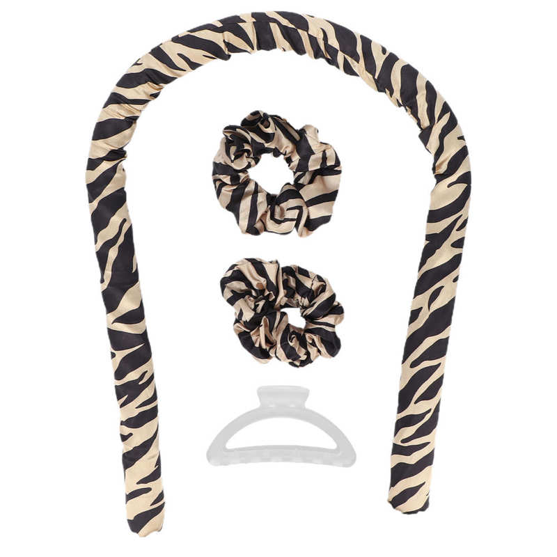 Heatless Curling Rod Headband No Heat Curls Ribbon Hair Rollers Sleeping Soft Headband Hair Curlers DIY Hair Styling Tool: Gold