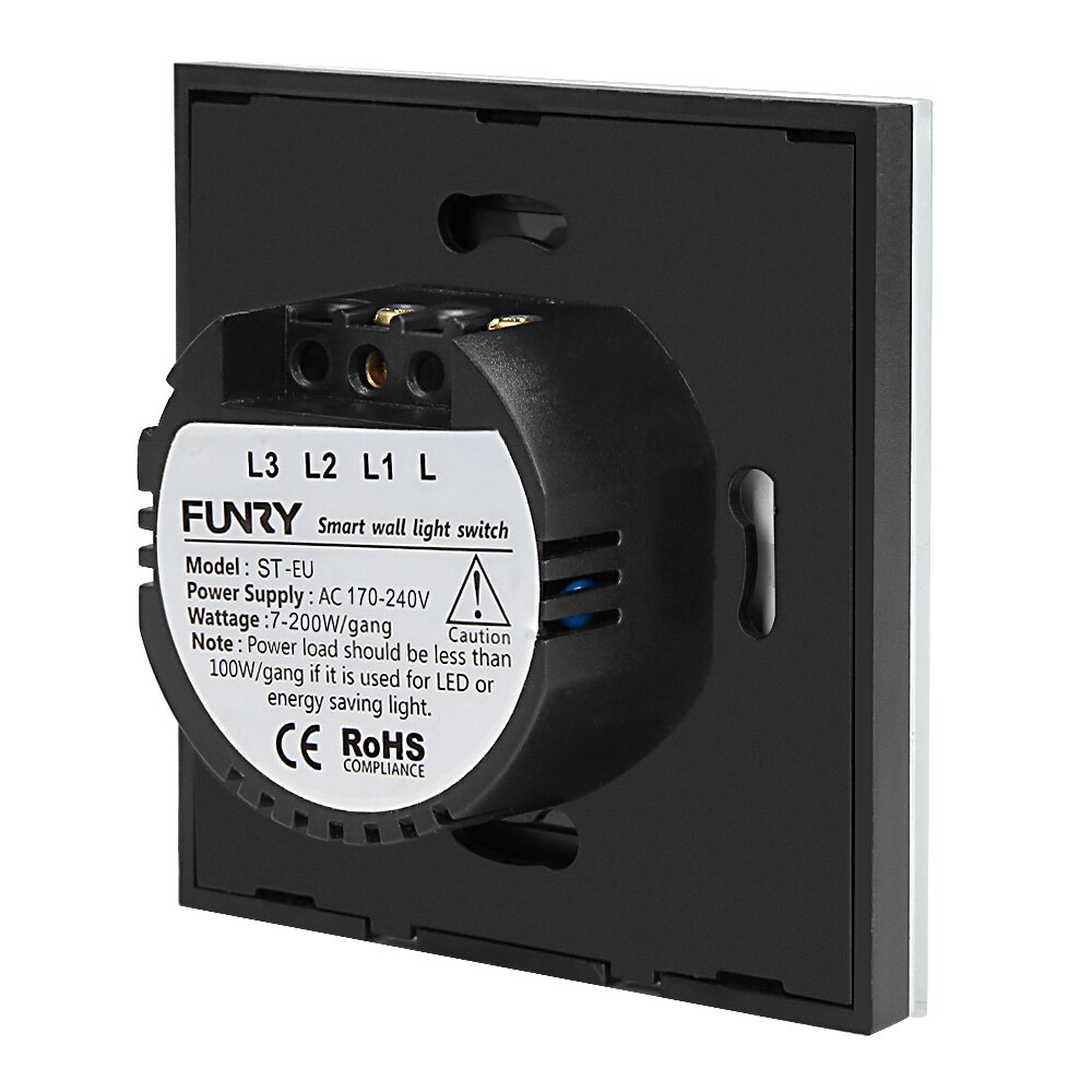 Original Funry EU standard 1 gang 1 way Switch Remote Control WIFI/APP Control Light Switch 170-240V RF433MHz Smart Control