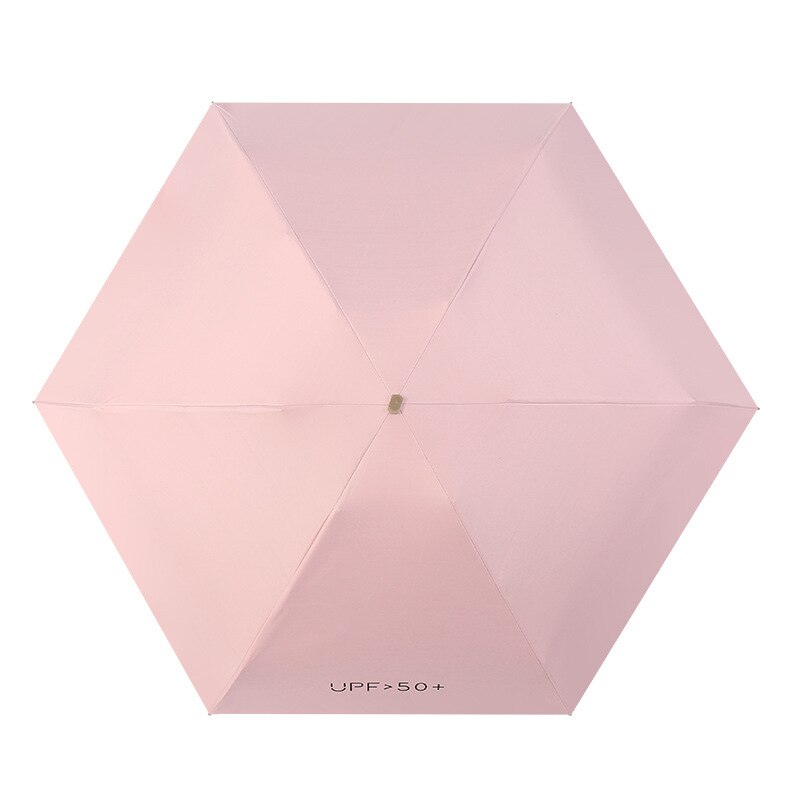 Vrouwen Mini Pocket Paraplu Met Gouden Handvat Opvouwbaar Compact Reizen Paraplu Upf 50 + Uv Weerstand Regen En Zon paraplu