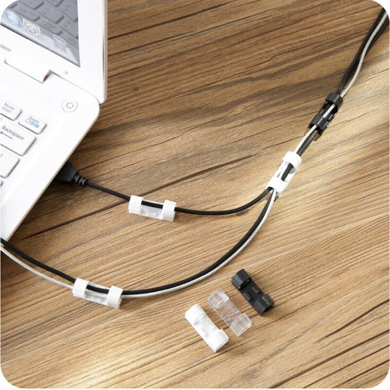 CTREE 20Pcs 3M zelfklevende Draad Houder Clip Lijn Vaststelling Kaart Kantoor Kabel Data Kabel Draad Opslag finisher Vaste Clip C857