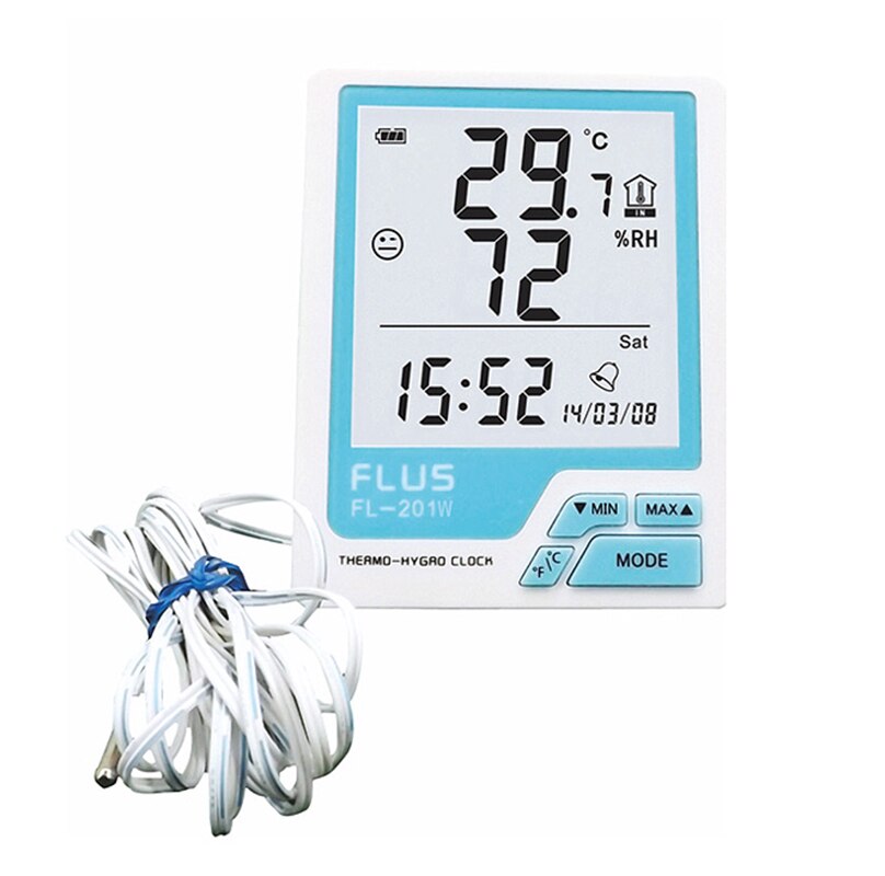 Indoor Thermo-hygro met Klok LCD Digitale Thermometer Klok Temperatuur-vochtigheidsmeter thermometer higrometer vochtmeter