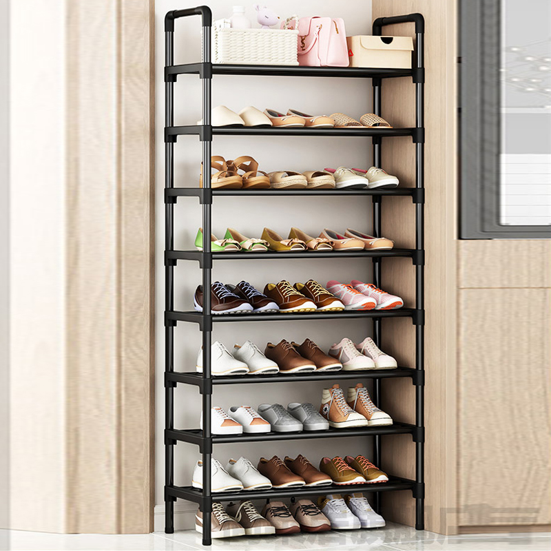 Black Elevated Shoe Rack Small Simple Multi-layer Shoe Cabinet Home Entrance Rental Housing Dormitory Storage Rack: RED COLOR