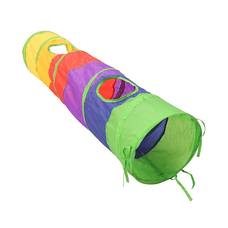 Juguetes para gatos coloridos, Kit para mascotas, túnel contraíble, tubos de Juego de 4 agujeros, bolas, forma de pluma de ratones mascota, gato, suministros interactivos de gatito