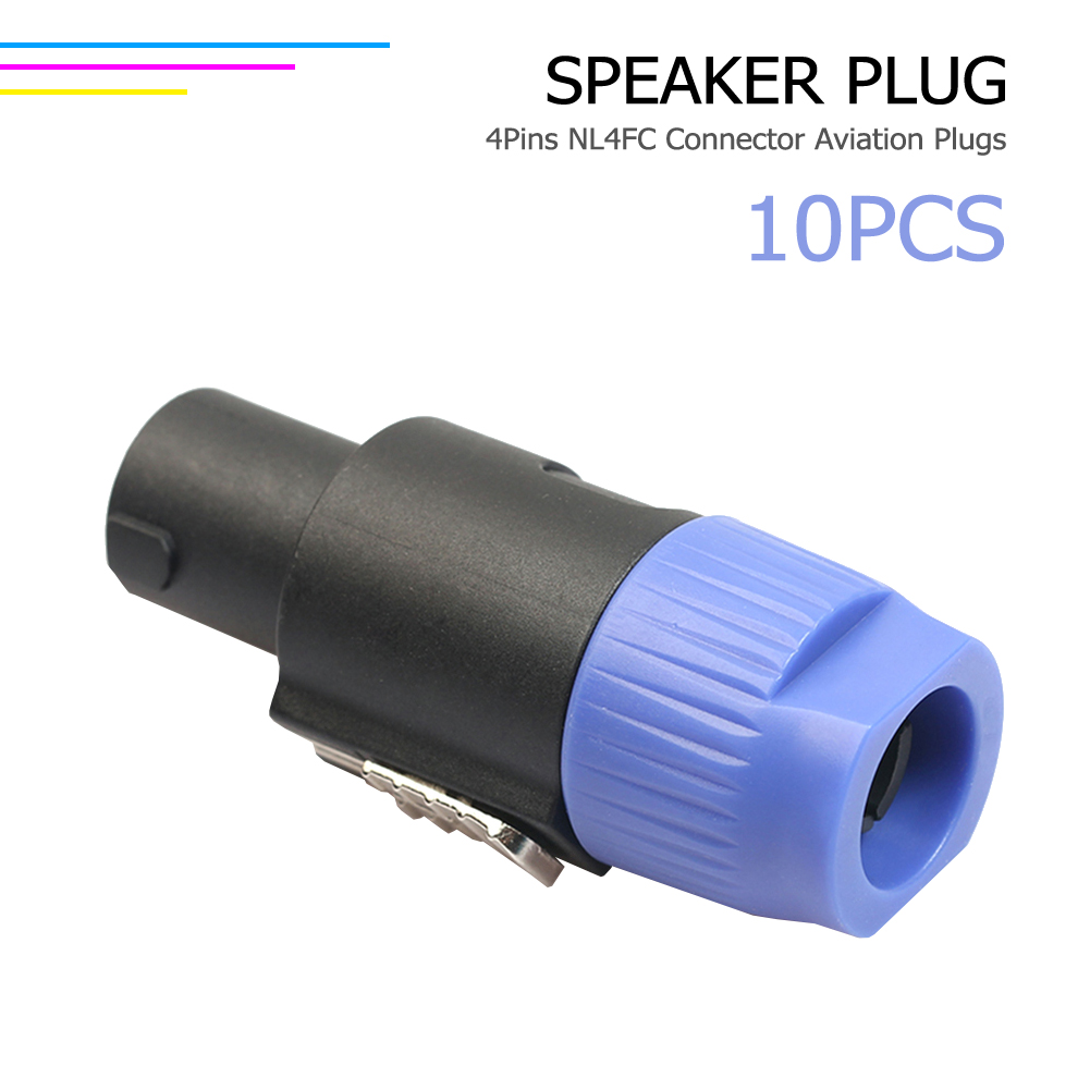 10 stücke Lautsprecher Audio Kabel Stecker Adapter 4-polig 4pin nl4fc Ohm Stecker Zubehör Ersatz für Verstärker