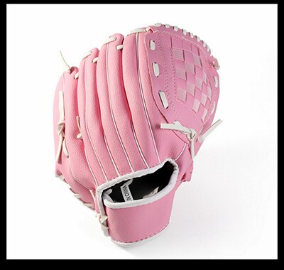 One Piece Thicken PU Baseball Glove Softball Training 10.5" 11.5" 12.5" Left Hand Infielder's Glove Men Women Kids: Pink / 12.5 inches