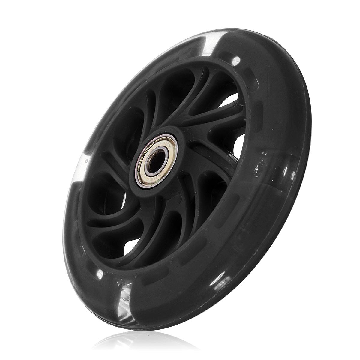 4PCS 120mm LED Flash Light Up Wheels For Scooter Inline Skates 2 ABED-7 Bearing: Black