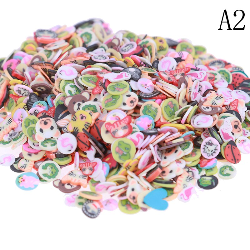1000 Stück Plastilinzusatz Weiche Keramikfrucht Mischobstblätter DIY Klarschleim Tonne Nagel Schmuck Mobiler Schleim DIY Zubehör