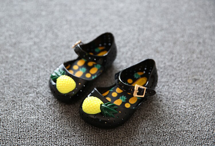 mini SED sandały dziecięce dzieci dziewczyna moda dziura galaretki buty maluch miękkie buty plażbyć winnym ananas antypoślizgowe cukierki buty SH078