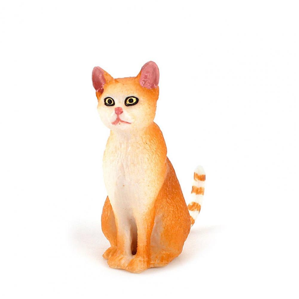 Simulation animal cat model domestic cat flower cat solid bristle cat Persian cat mini hand-made ornaments