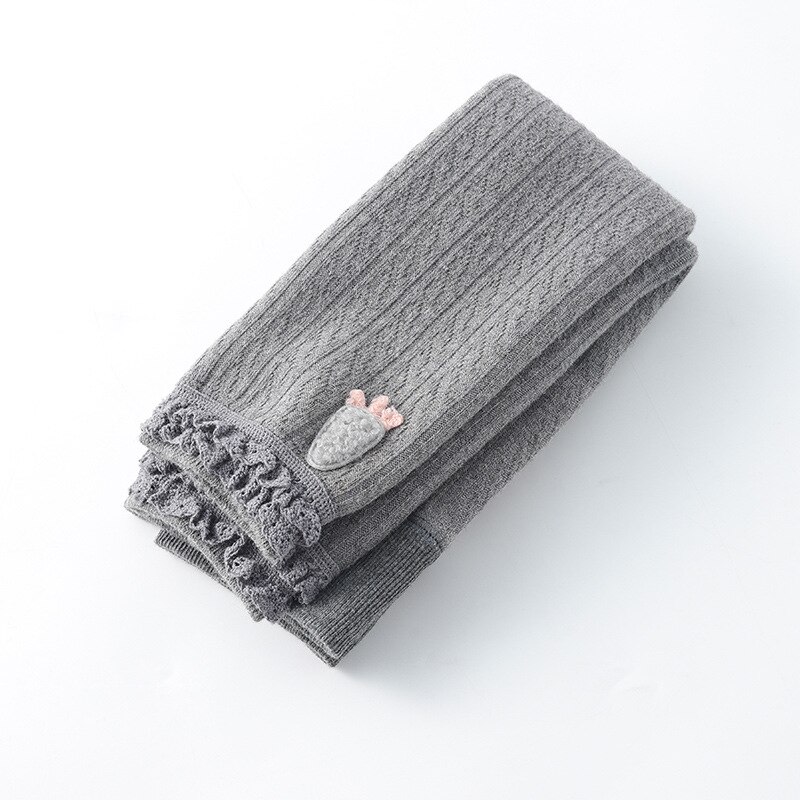 Efterår og vinter varme leggings afslappet søde bukser børn piger tegneserie applikationer børn leggings tøj