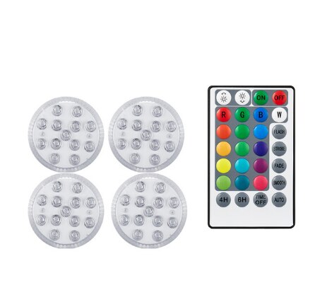 28key RF remote distance 50m Magnetic Submersible 13 Led RGB Light with Suction Cup for Fountain Pool Underwater Night Lamp: 1 controller 4 light