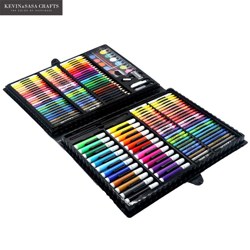 168in1 Crayons de couleur aquarelle ensemble pour enfants Art ensemble pour enfants enfants fournitures scolaires artiste crayon boîte stationnaire