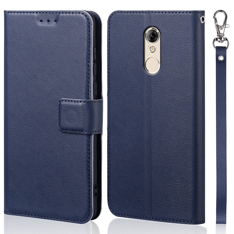 Luxury Flip Case for Lenovo K6 Note K53A48 Cover Original Book Leather Phone Coque Wallet Capa Stand With Strap Card: MW-Navy With Strap
