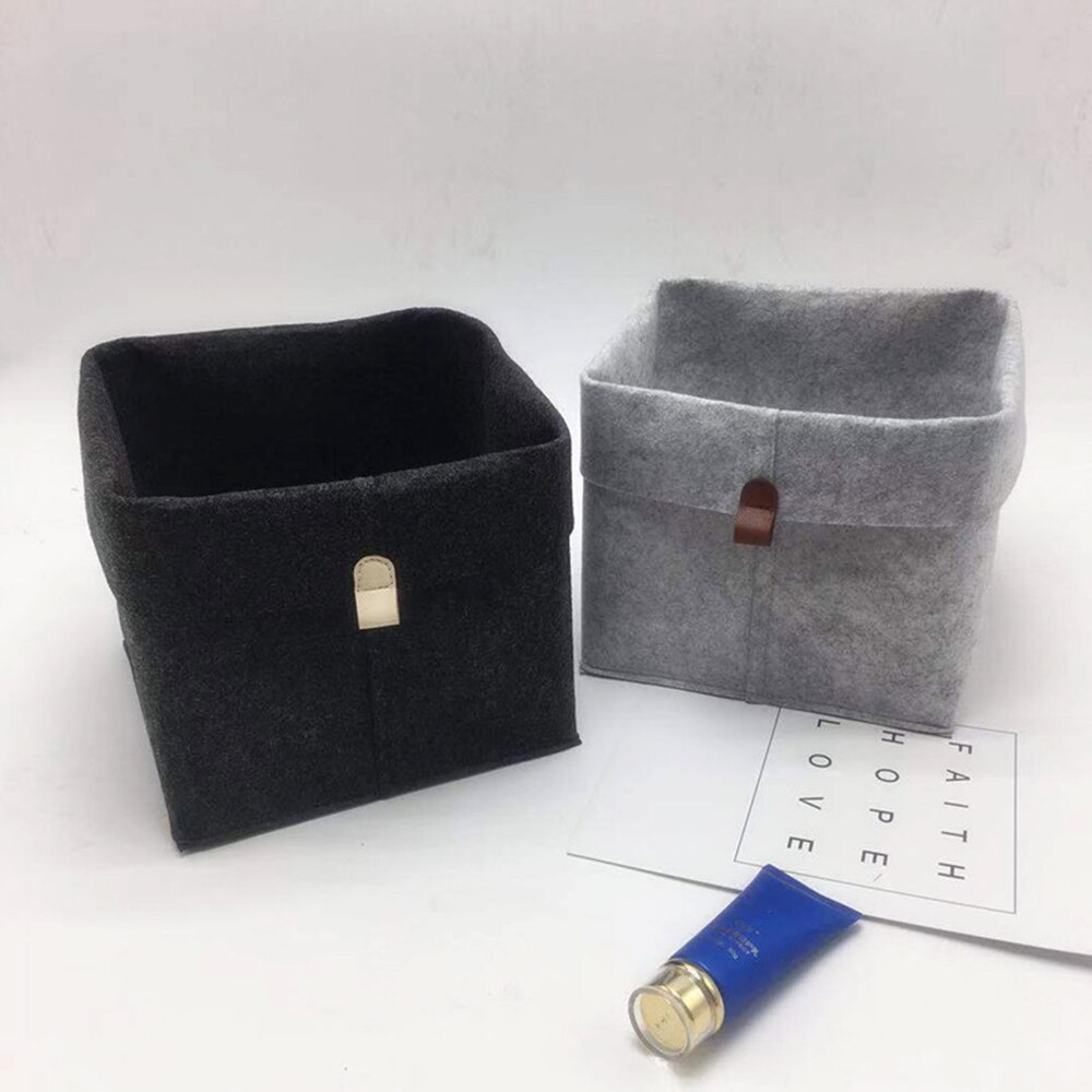 Laundry Basket Rectangular Felt Foldable Storage Basket Toy Book Dirty Clothes Container Desktop Living Room Bathroom Organizer