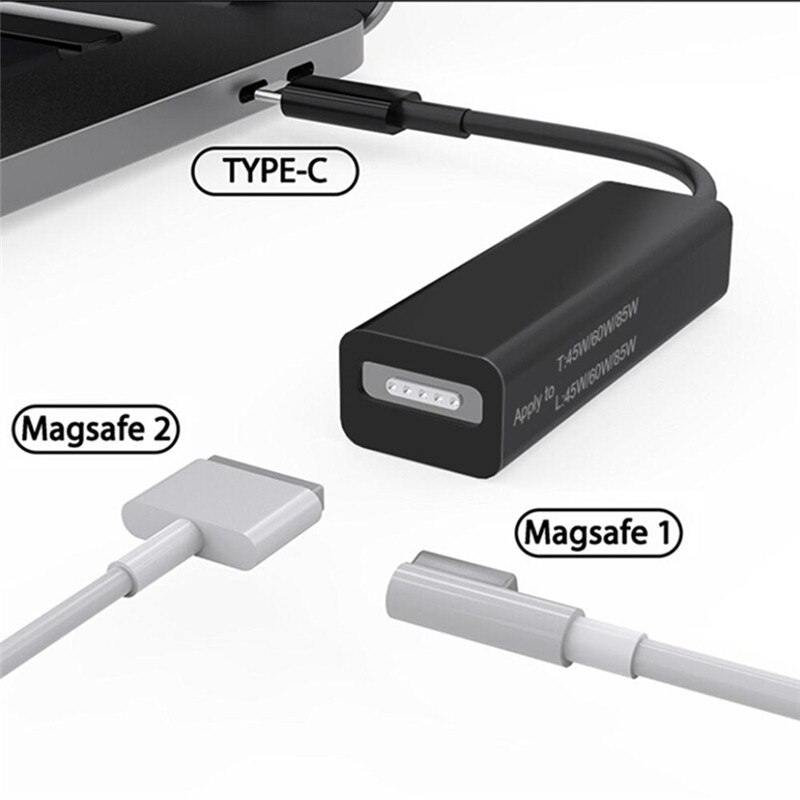 Usb -muuntimen latausadapteri tyyppi c magsafe 1 ja 2 -laitteisiin, jotka ovat yhteensopivia macbook pro / airin kanssa