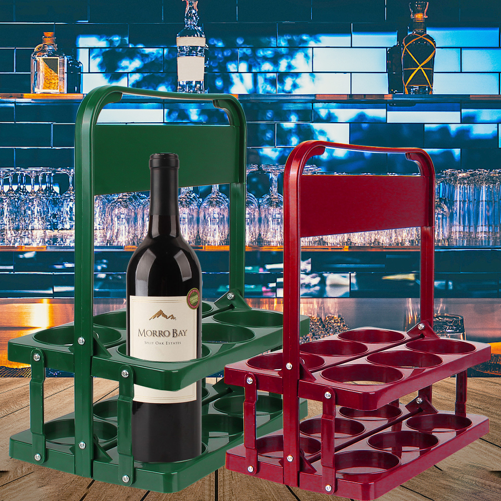 Holdbar, foldbar, genanvendelig drikkevareholder, koporganisator, ølflaskeholder, 6- pak vinreol, bar drikkevareudstillingskurv