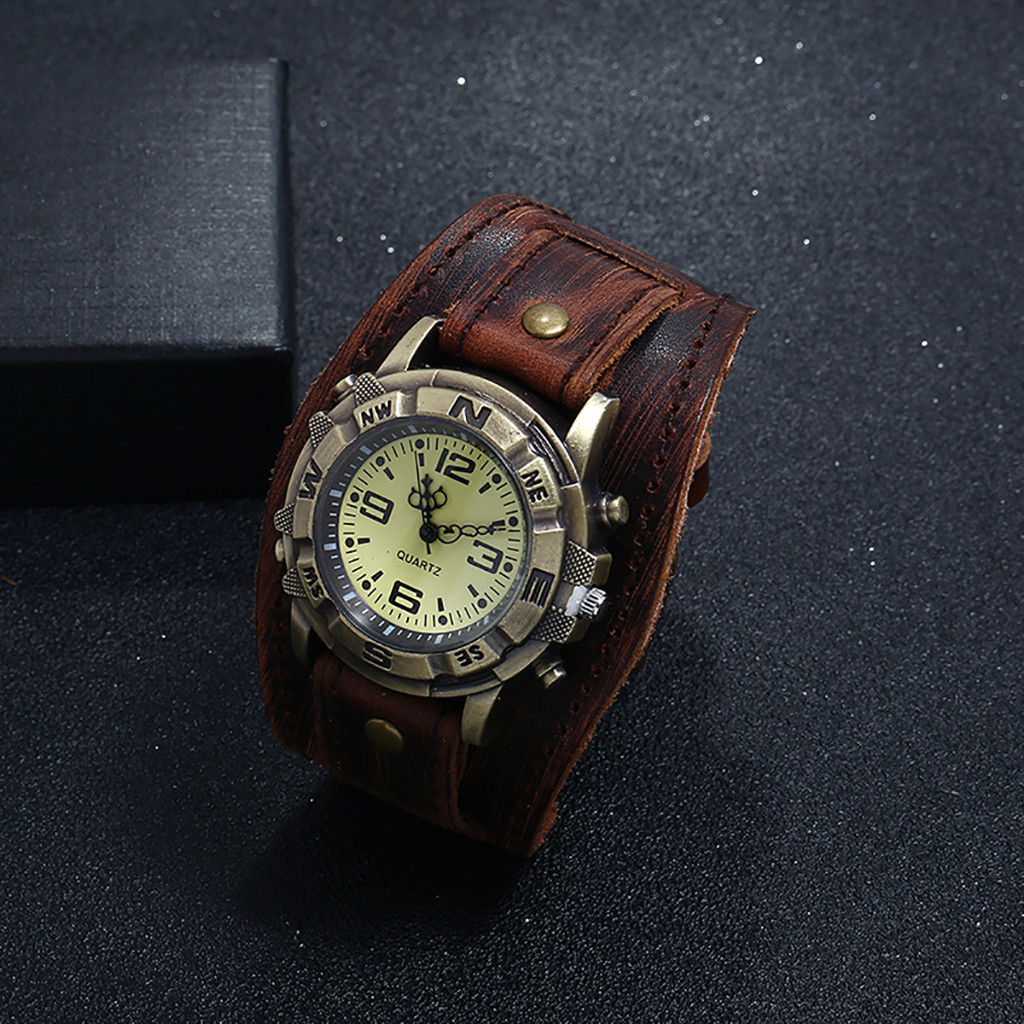 Herren-Punk-retro-Armbanduhr, schlicht, modisch, mit Dornschließe, Lederuhr, Herren-Armbanduhr, часы Petro), Erkek Kol Saati 2023,