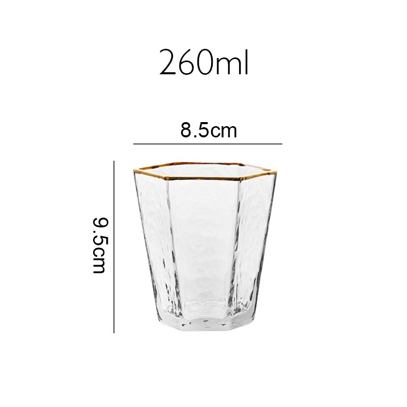 Japan Orange Color Wine Glass Geometric Hexagonal Champagne Goblet Tequila Whiskey Wine Glasses Home Barware: CLEAR 260ml