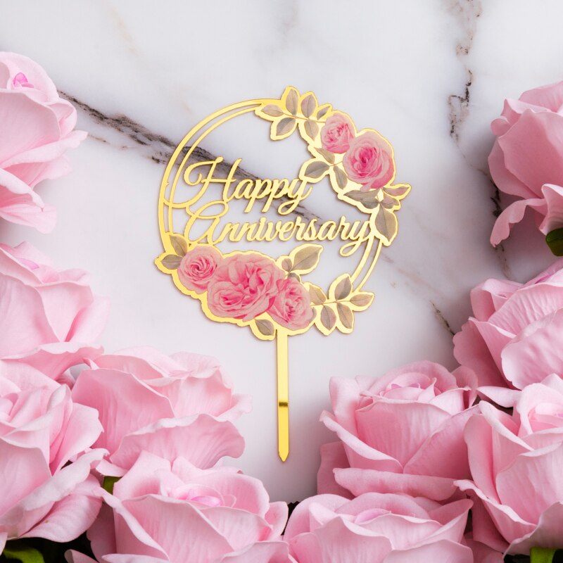 】acrylic Wedding Cake Topper Mr &amp; Mrs Happy Wedding Cake Decoratie Rose Serie