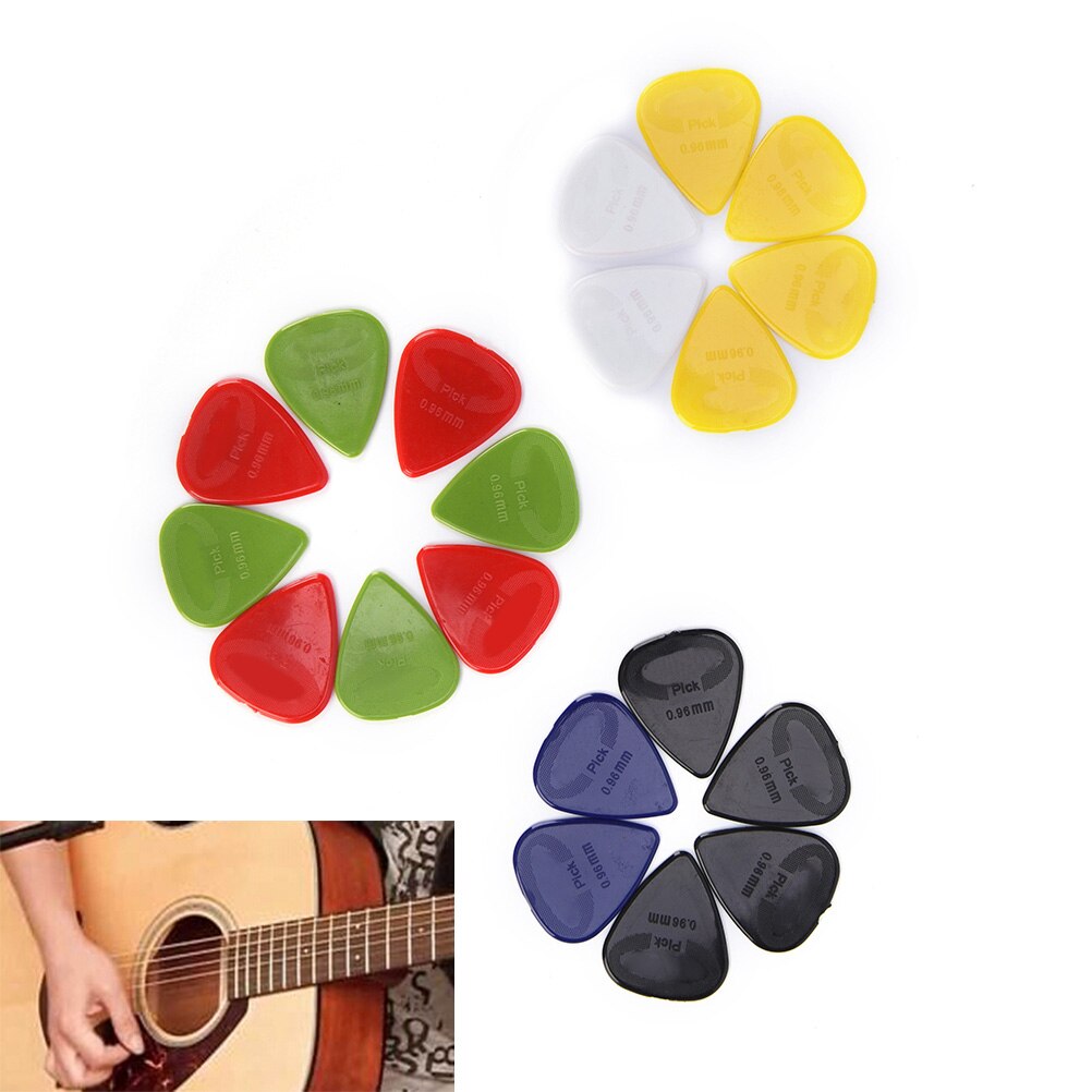 20 pièces guitare choix acoustiques guitare Plectrums 0.96mm d'épaisseur Nylon matériel pics Plectrums guitare Pick accessoires