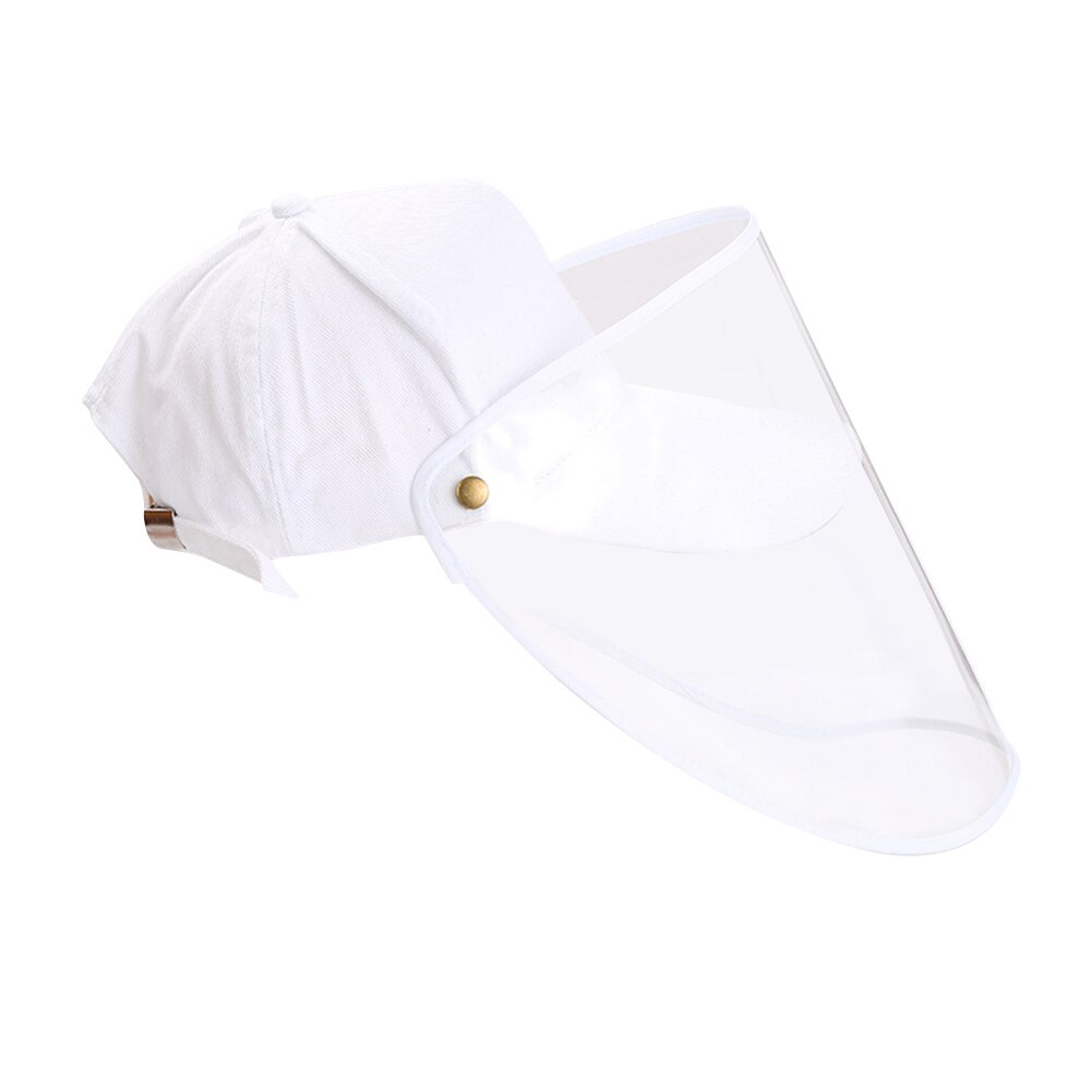 Koreaanse Beschermende Cap Hoed Outdoor Anti-Fog Speeksel Baseball Cap Lente Zomer Verwijderbare Zonnescherm Hoed Mannen Vrouwen Universal: WHITE