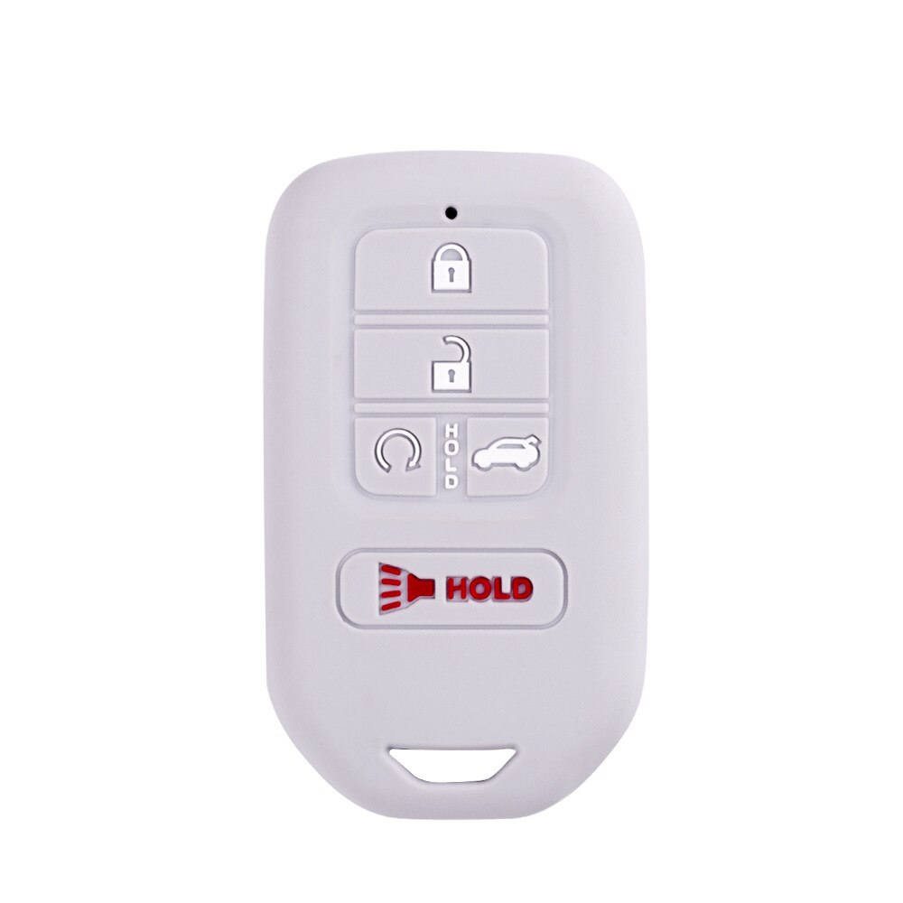 Housse de protection en Silicone pour clé, ensemble de capot pour Honda Pilot Accord Civic CRV, télécommande sans clé à 5 boutons: White gray