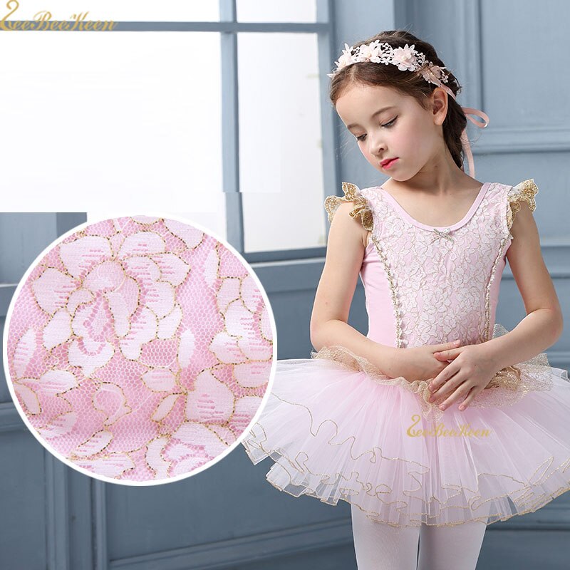 Różowy śliczne łabędź jezioro balet kostium taneczny dla dziewczyny stroje robić tańca koronki tutu trykot opinający ciało balet sukienka dziewczyny dzieci baleriny ubrania dla dzieci
