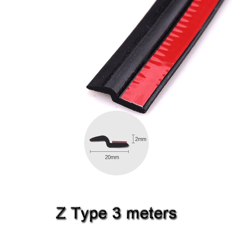3 meter DIY B D Z P Type Geluidsisolatie Auto Deur Afdichting Strip Stickers Anti-Dust Geluiddichte Afdichting auto Interieur Accessoires: Geel