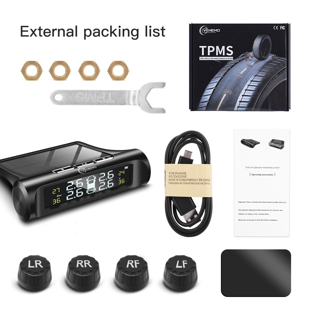 Tire Pressure Monitoring System 8,0 bar 6PCS Sensor Reifendruck Alarm Lkw USB TPMS Windschutzscheibe Fahrzeuge Explosion Proof