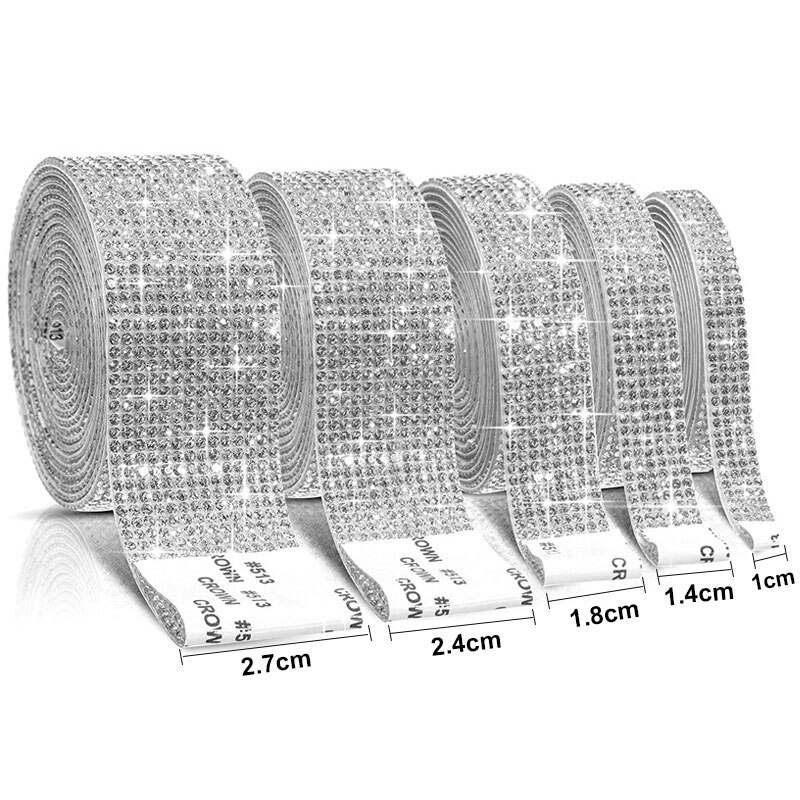 Autocolant autoadeziv cu strasuri de 1 yard, panglica cu cristale sclipitoare, autocolante pentru bijuterie de diamante pentru telefonul auto, pantofi diy, decorare haine